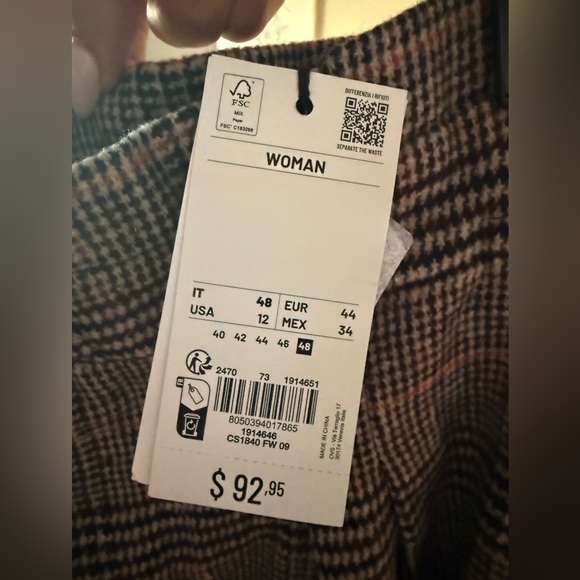 Piombo Midi Length Full Plaid Skirt - Picture 4 of 4